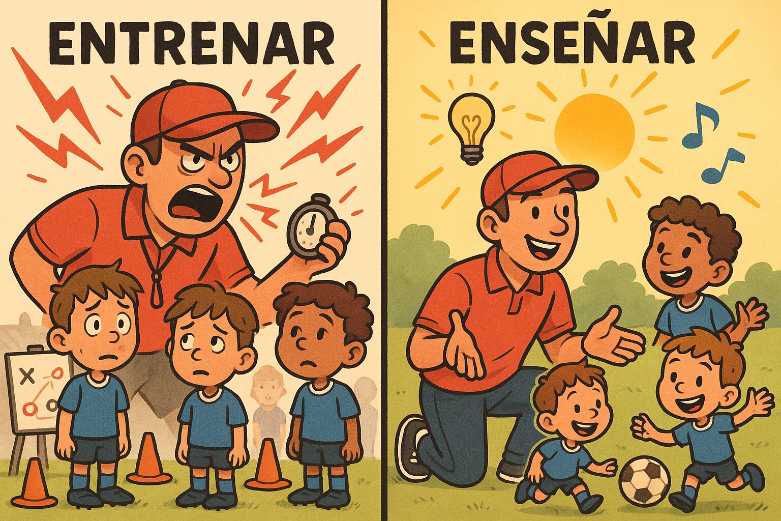 Entrenar vs Enseñar en Futbol Base