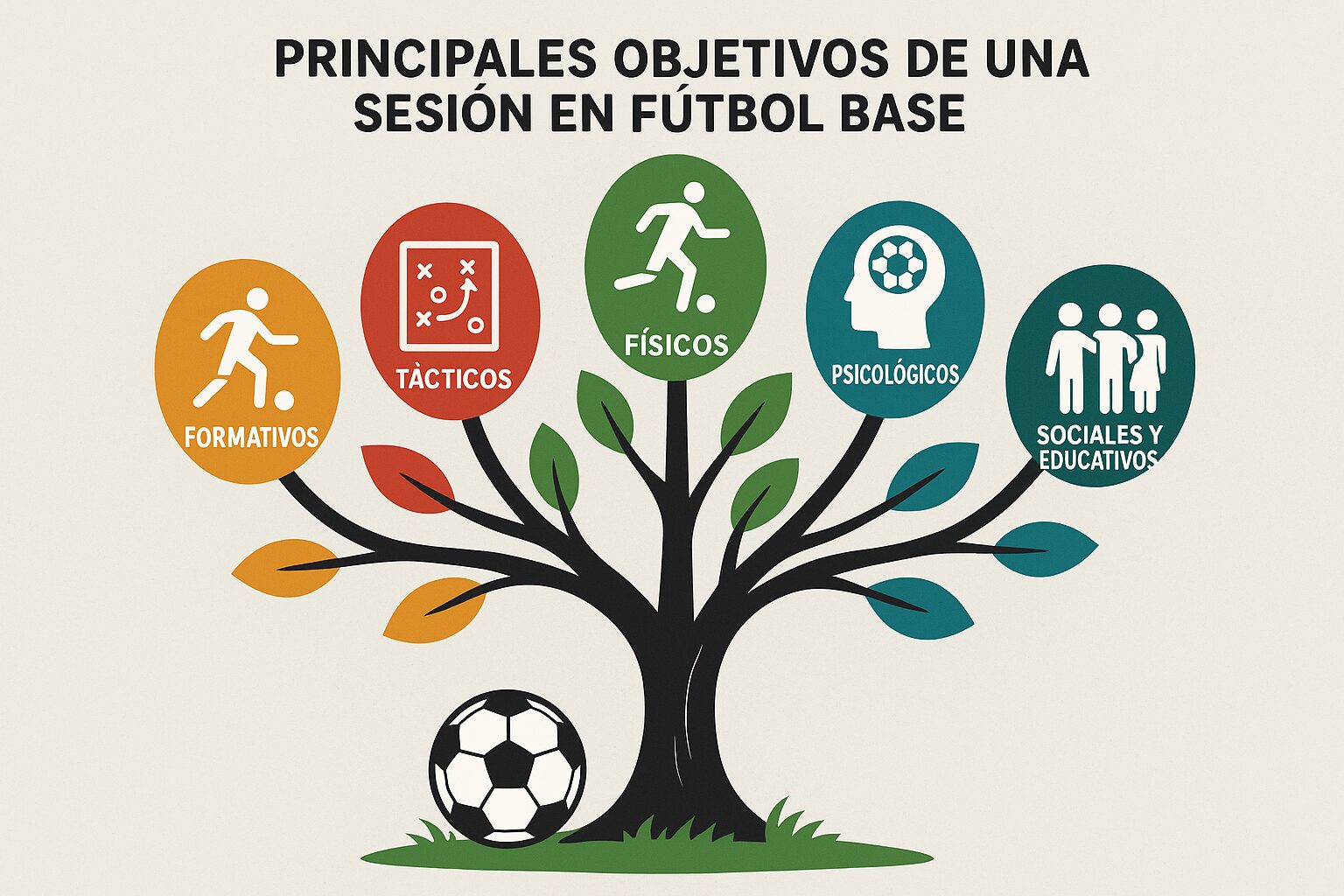 Objetivos de una sesion en fútbol base
