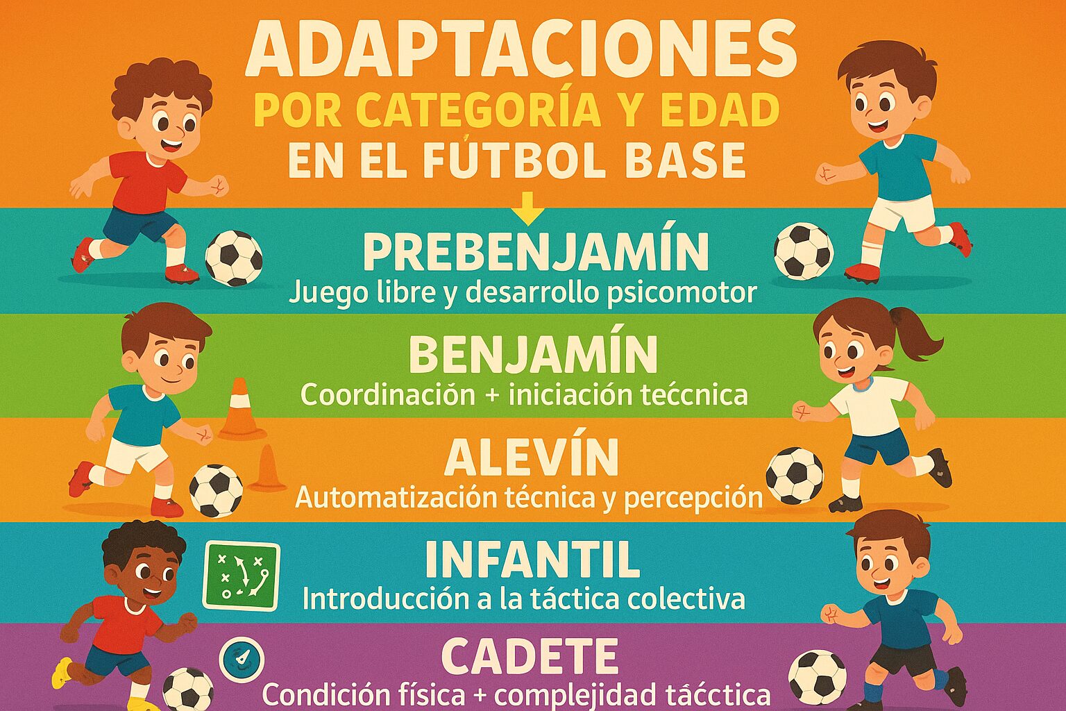 Adaptaciones por categoría en fútbol base