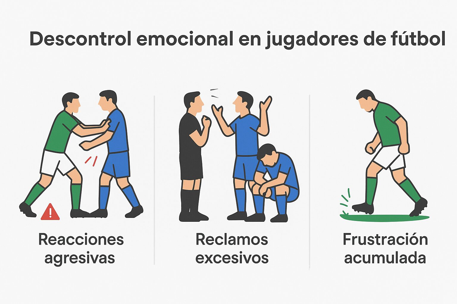 Descontrol emocional en jugadores de fútbol
